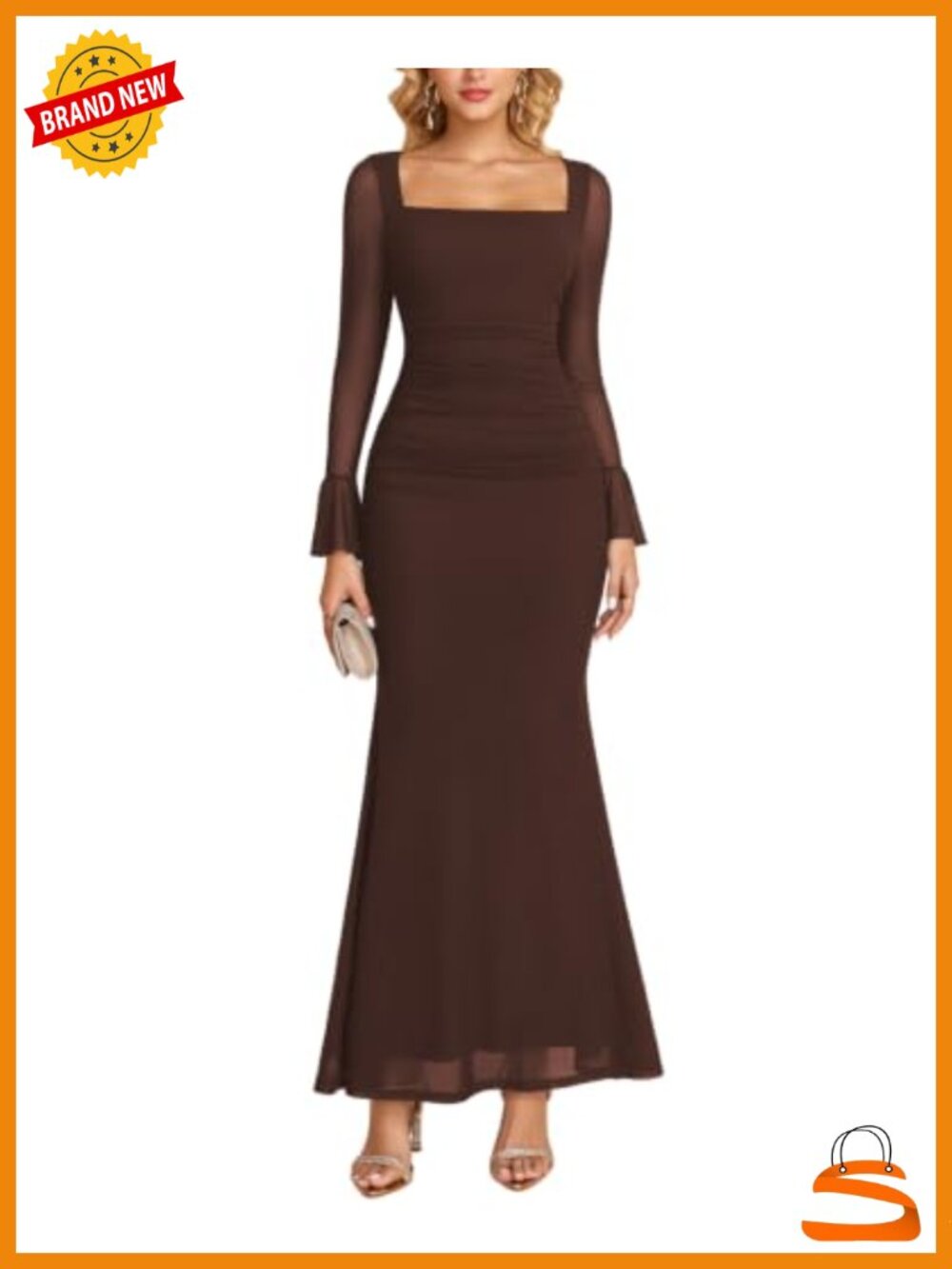 Long Sleeve Floral Formal Wedding Guest Maxi Dress